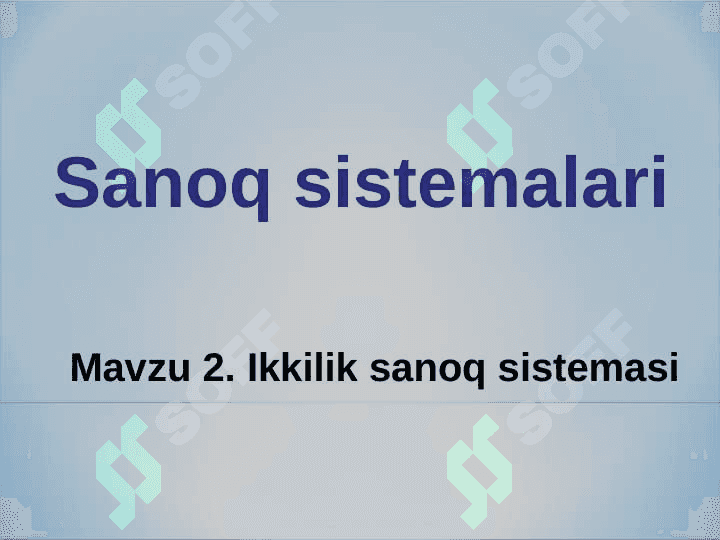 Sanoq sistemalari 8
