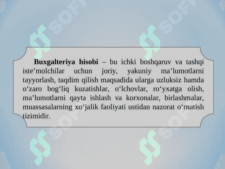 Moliyaviy va boshqaruv hisobi faniniga kirish 6