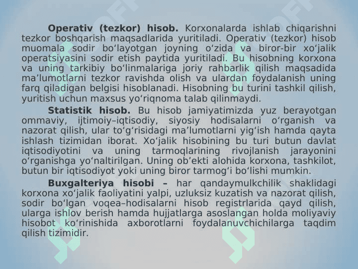 Moliyaviy va boshqaruv hisobi faniniga kirish 8