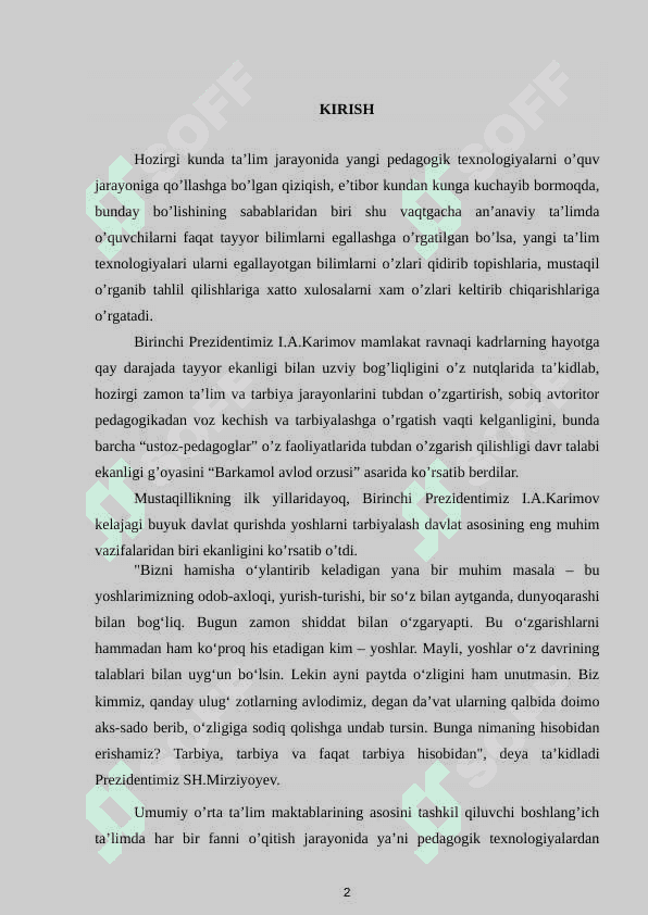 algebra elementlarini o'qitishda innovatsion texnologiyalaridan foydalanish 2-sinf misolida 2