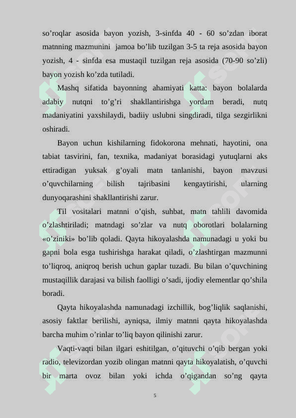 O’qish darskaruda qayta hikoyalar turlaridan foydalanish 5