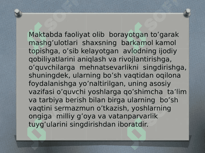 Fan to'garaklarining mazmun va mohiyati. 3