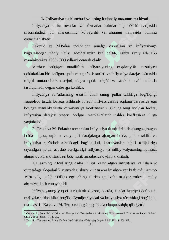 Inflyatsiya tushunchasi va uning iqtisodiy mazmun mohiyati 4