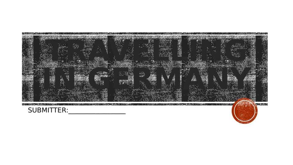 Travelling in Germany 1