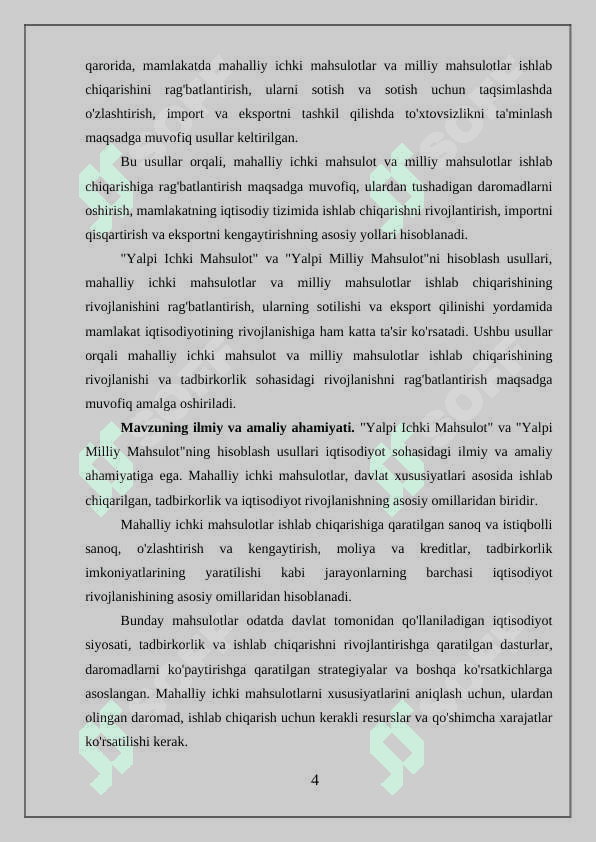 YALPI ICHKI MAHSULOT VA YALPI MILLIY MAHSULOTNI HISOBLASH USULLARI 4