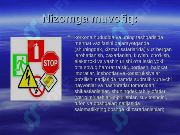 Ishlab chiqarishda sodir bo'ladigan baxtsiz xodisalar va kasb kasalliklari 7