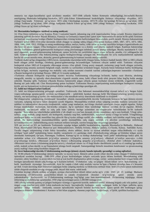Yakuniy nazorati tarix fanidan savollar va javoblar 4