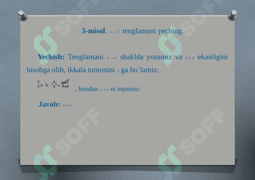 Ko`rsatkichli  tenglamalar 4