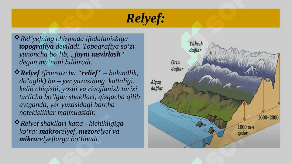 Topografik xaritalardan foydalanib relyef turlarini va shakllarini aniqlash 2