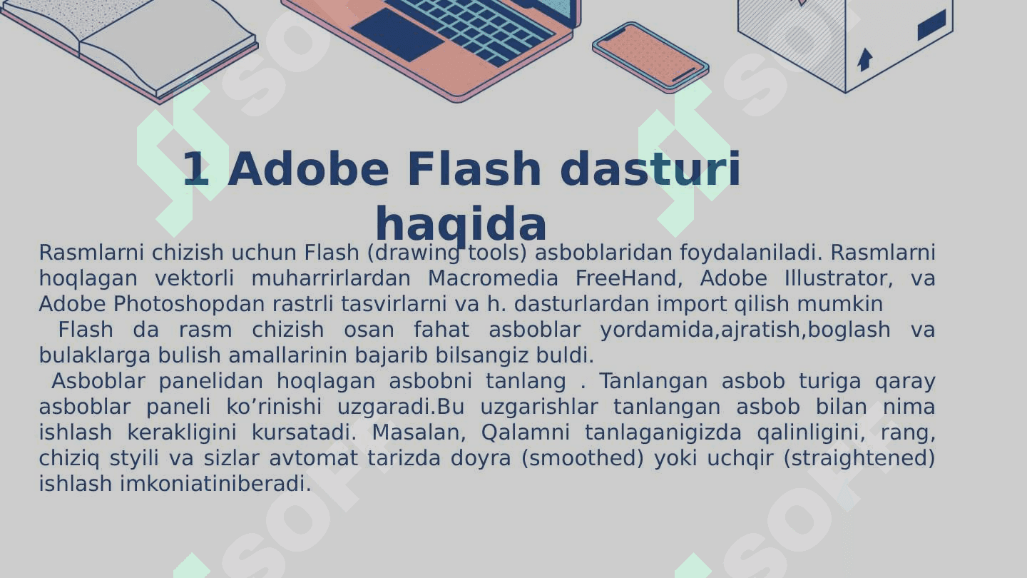 Flash dasturlari to'g'risida umumiy ma'lumot. 5