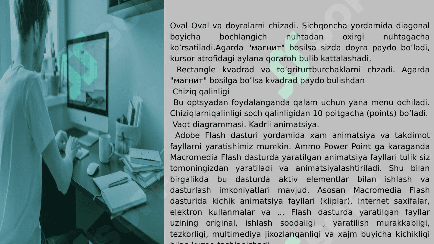 Flash dasturlari to'g'risida umumiy ma'lumot. 7