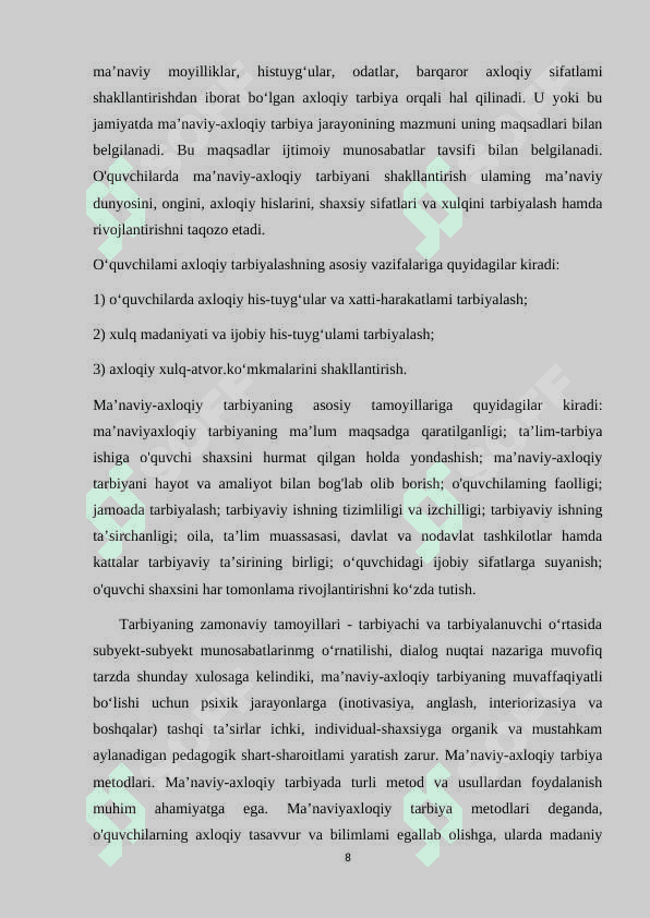 Axloqiy tarbiyada xalq maqollaridan foydalanish 8
