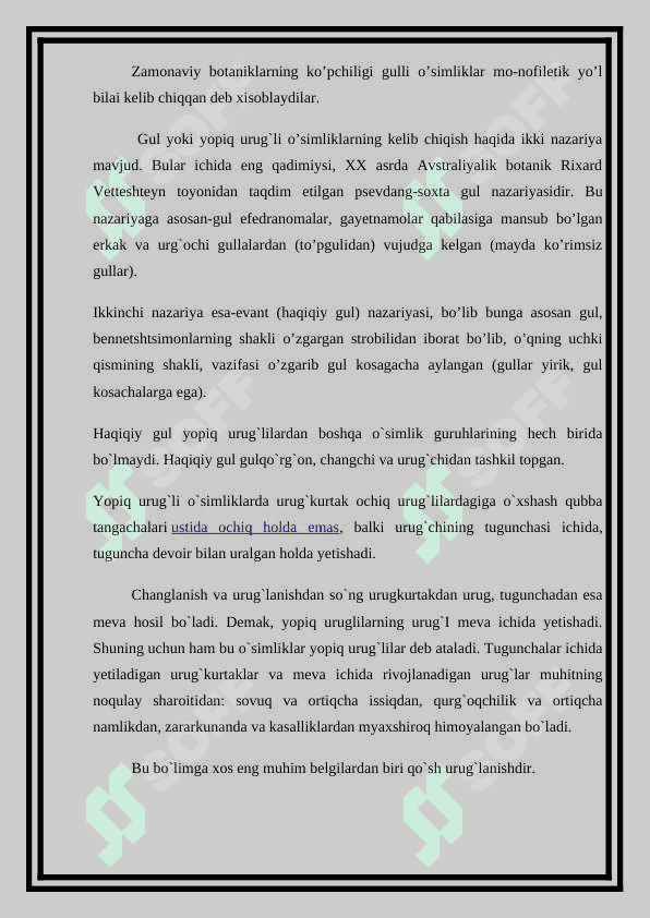 YUKSAK O'SIMLIKLARNING TAKSIONOMIK  TARIXI 7