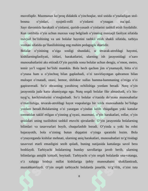 Oʻzbek milliy oʻyinlarining bola psixik taraqqiyotidagi taʼsiri 8