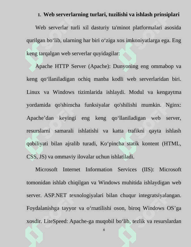 Web serverlarni boshqarish. Asosiy tushunchalar 6