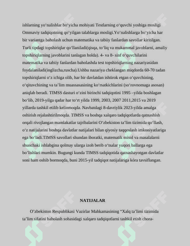 TIMSS xalqaro tadqiqotining mazmuni 3