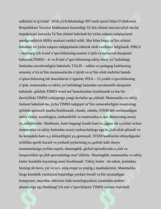 TIMSS xalqaro tadqiqotining mazmuni 4