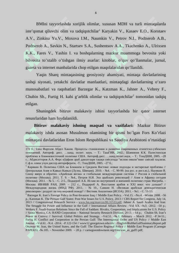 ERON – SAUDIYA ARABISTONI SIYOSIY VA IQTISODIY RAQOBATINING FORS KO’RFAZI XAVFSIZLIGIGA TA’SIRI 6