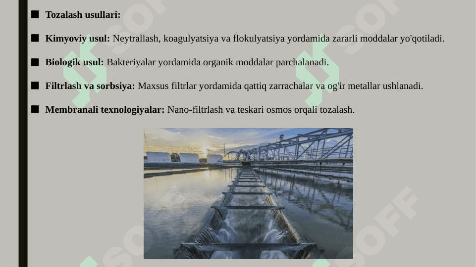 Ikkilamchi metallurgiyada korxonalarda hosil bo'ladigan oqava suvlarni va gazlarni tozalash masalalari 4