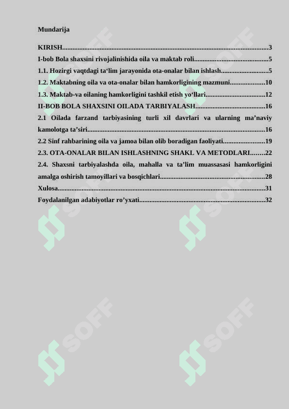 Oila jamoasini jipslashtirish metodikasi - KURS ISHI.doc 2