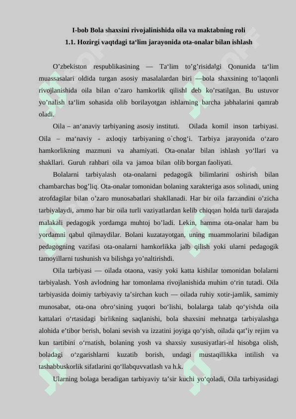 Oila jamoasini jipslashtirish metodikasi - KURS ISHI.doc 5