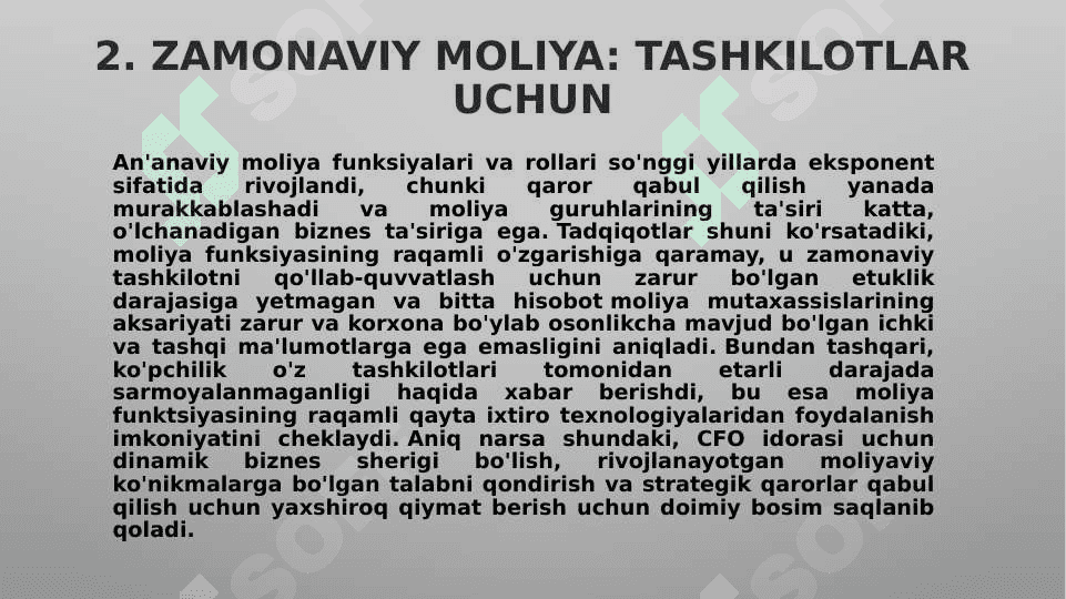 ZAMONAVIY MOLIYA 5
