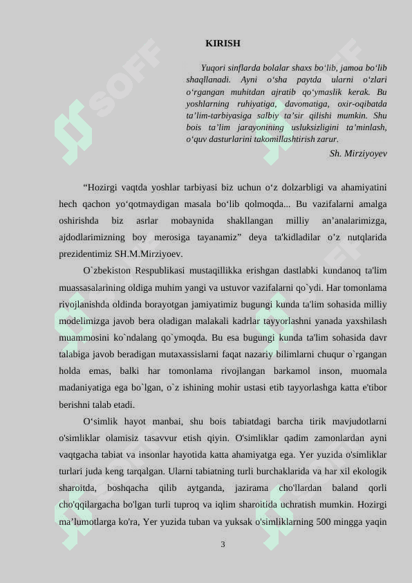 O’zbekistonda mehribonlik uylarida olib boriladigan ijtimoiy pedagogik faoliyat    KURS ISHI 3