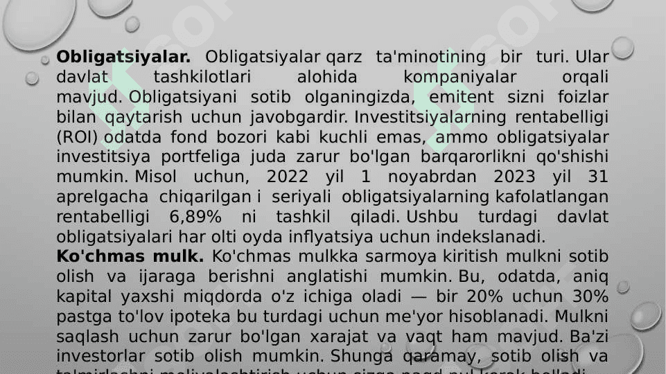 InvestitsiON PORTFELNI SHAKLANTIRISH 6