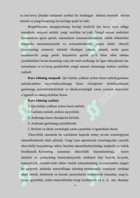 Texnologiya fanida o'quvchilarga yubkalarni konstruksiyalash, modellashtirsh, tikish texnologiyasi mavzusini o'qitish metodikasi 4