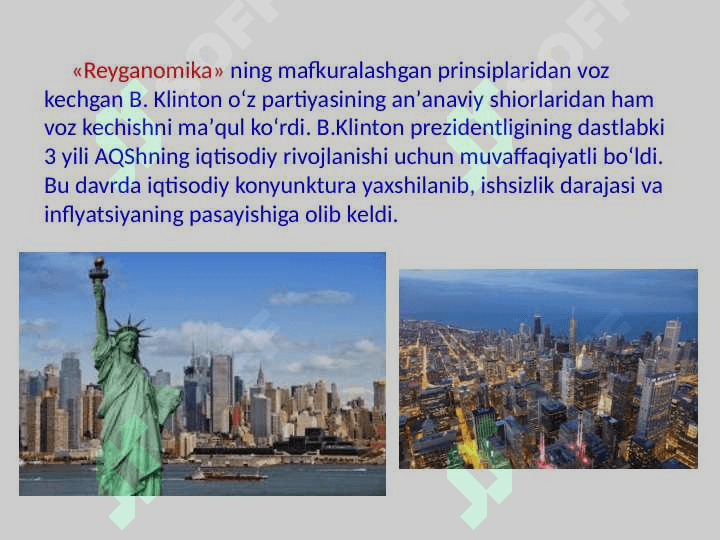 1992- yil prezidentlik saylovlarda demokrat Uilyam Bill Jefferson Klinton g’alabasi. 4