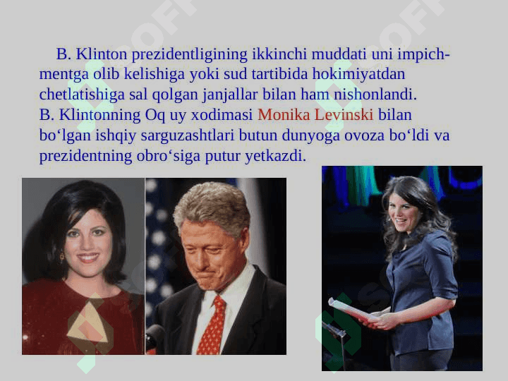 1992- yil prezidentlik saylovlarda demokrat Uilyam Bill Jefferson Klinton g’alabasi. 7