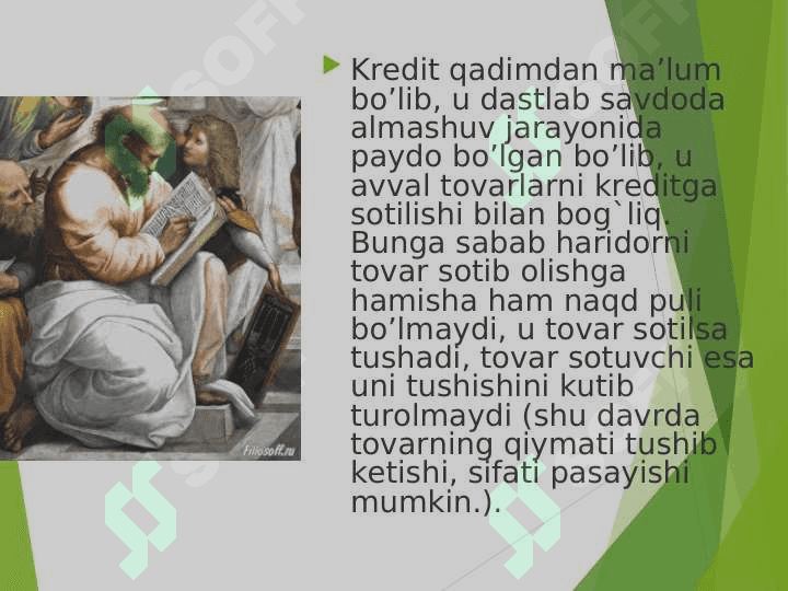 KREDITNING ZARURLIGI, FUNKSIYALARI, TURLARI VA SHAKILARI 4