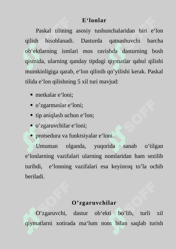 C# VA BOSHQA TILLARDA (PASCAL ,C++) MODULLI DASTURLASH 5