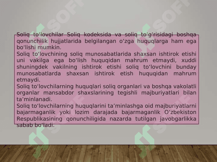 Soliq tushunchasi va soliq tizimi 8