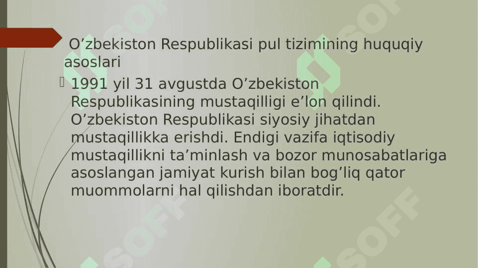Pul va hisob-kitoblar tizimi 6
