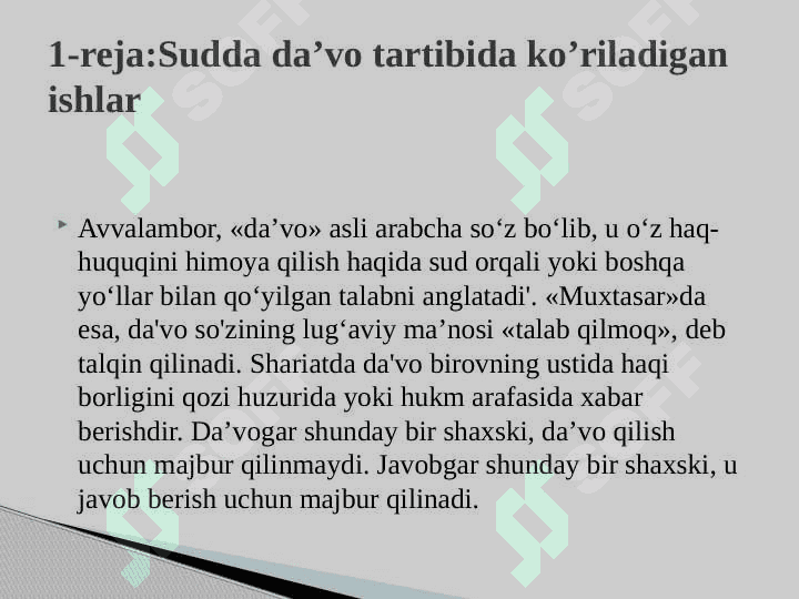 Fuqarolik protssesida da'vo 2