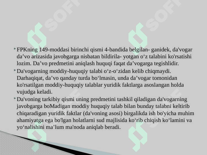 Fuqarolik protssesida da'vo 6