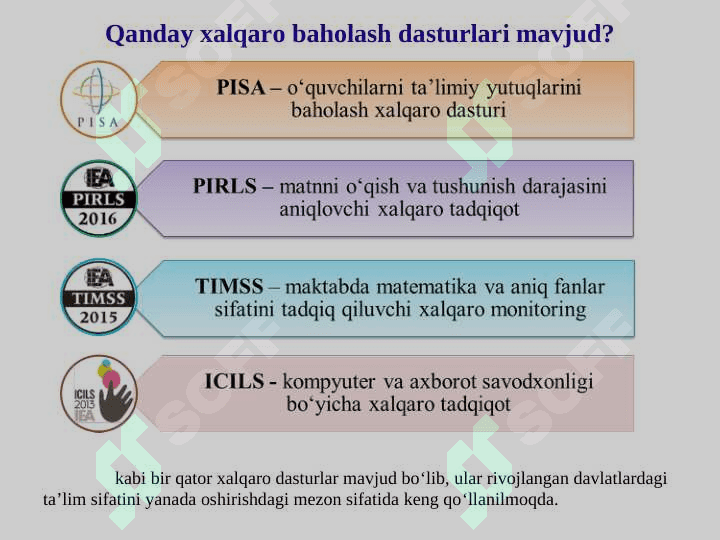 Xalqaro baholash dasturlari 6