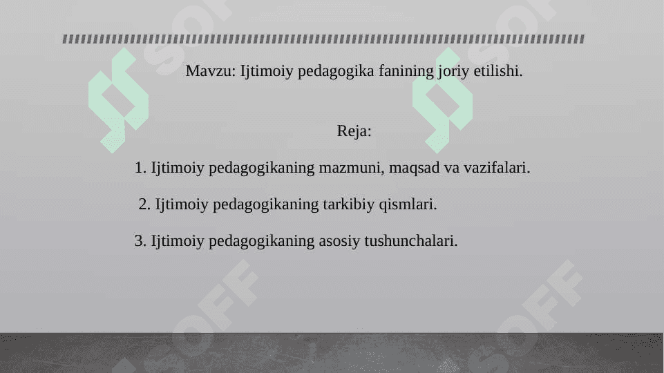 Ijtimoiy pedagogika fanining joriy etilishi. 2