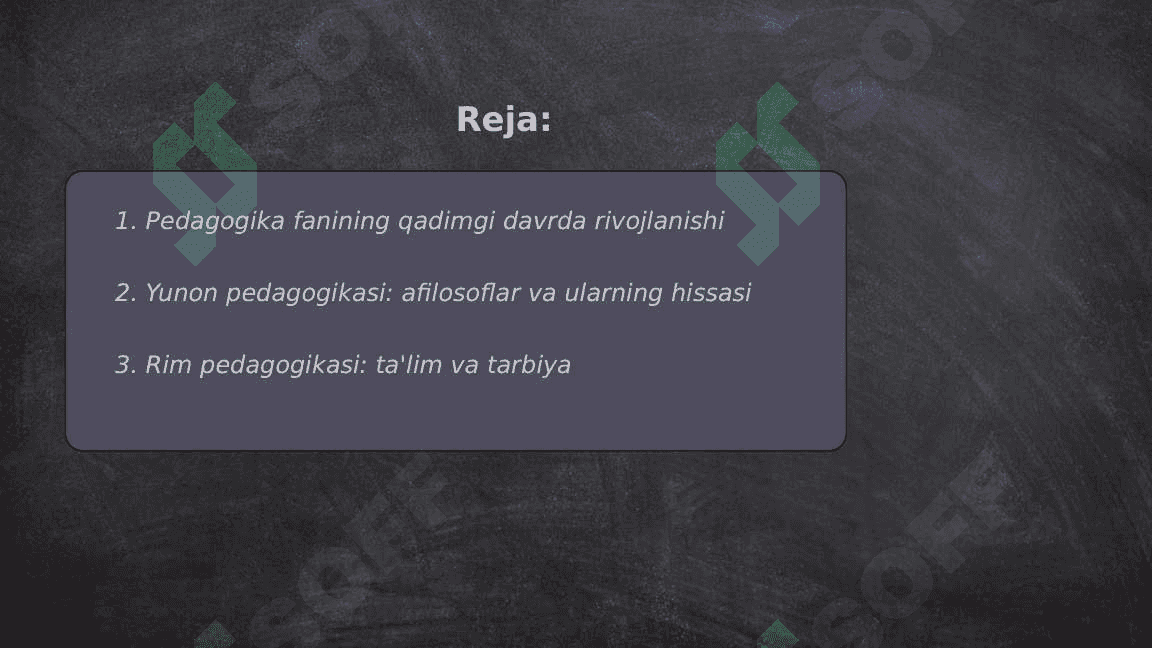 JAHON PEDAGOGIK FANI RIVOJLANISH  TARIXI BAYONI 2