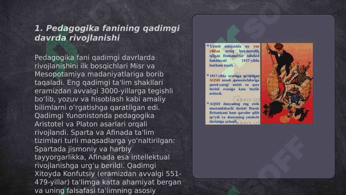 JAHON PEDAGOGIK FANI RIVOJLANISH  TARIXI BAYONI 3