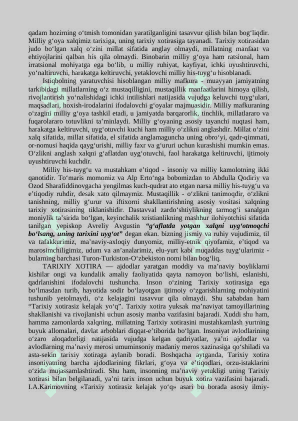 MUSTAQILLIK VA MILLIY ISTIQLOL G‘OYASI: ASOSIY TUSHUNCHA VA TAMOYILLAR KONSEPSIYASINING ISHLAB CHIQILISHI 3