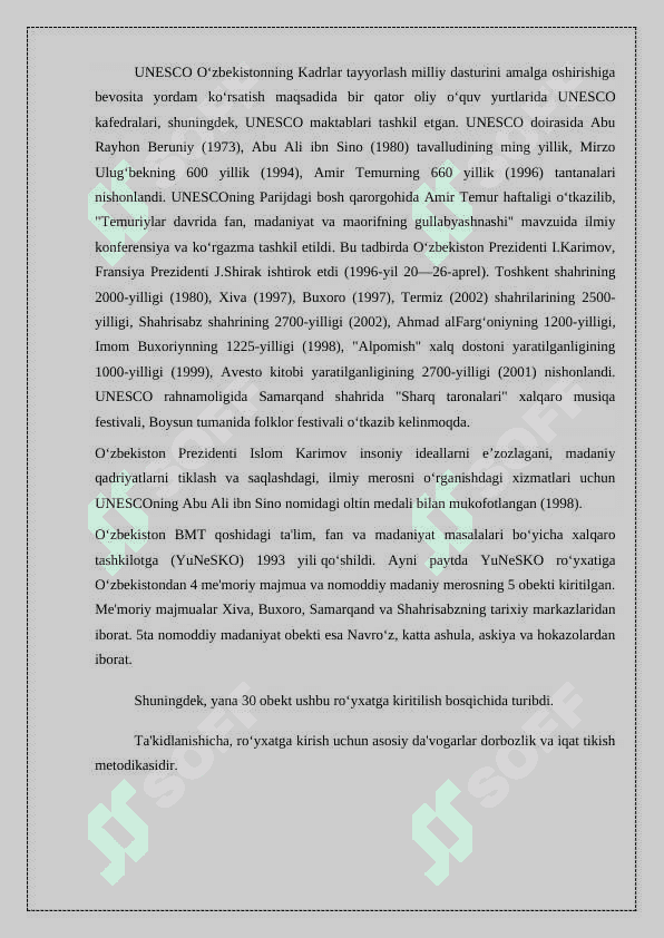 O'ZBEKISTON VA YUNESKO MUNOSABATLARI 7