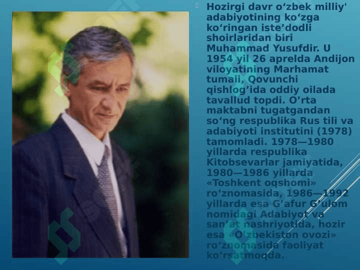 Muhammad Yusuf hayoti va ijodi 2