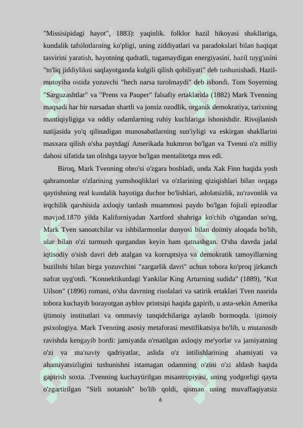 Mark Tven asarlarida oila mavzusining yoritilishi 6