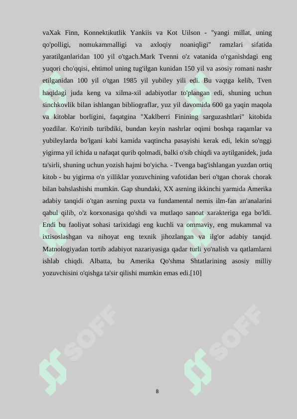 Mark Tven asarlarida oila mavzusining yoritilishi 8