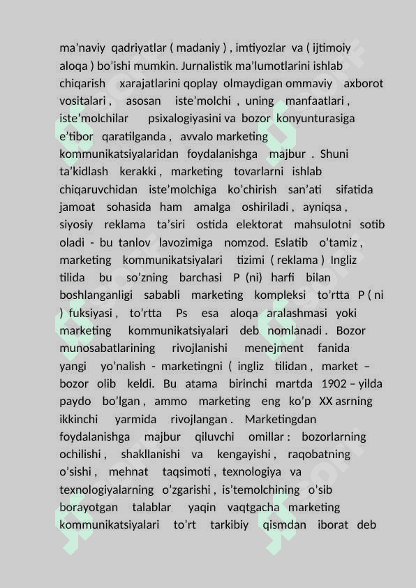 Jurnalistikada marketing aloqalari 8