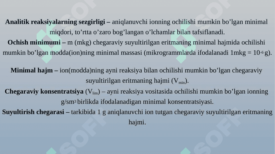 Ajratish va aniqlash (sifat analizi) metodlari 5
