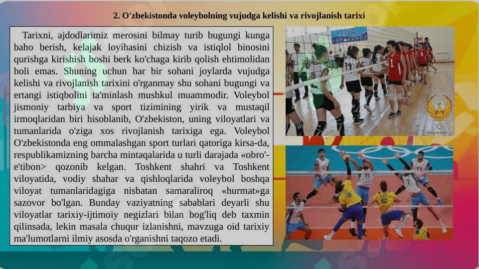 Voleybol o‘yinining markaziy osiyoda rivojlanish tarixi 4