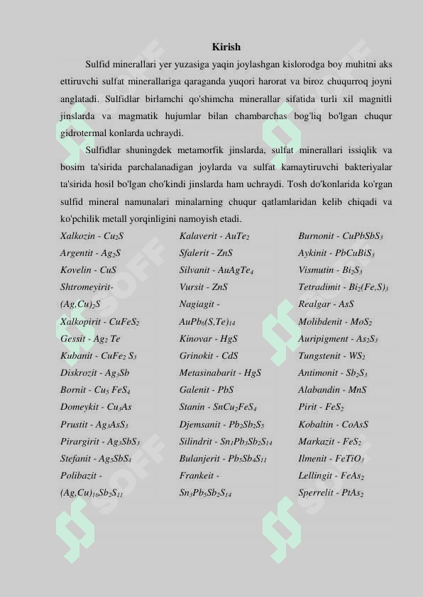 Sulfid minerallari 3